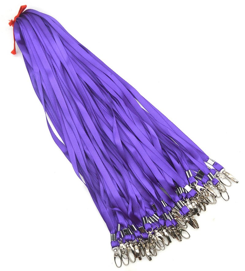 Bird Fiy Purple Lanyards 100Pcs 17.5 inch Nylon Lanyard,Lanyards Swivel Hooks Clips Great for ID Name Tags Badges/Key Chains - Image 3